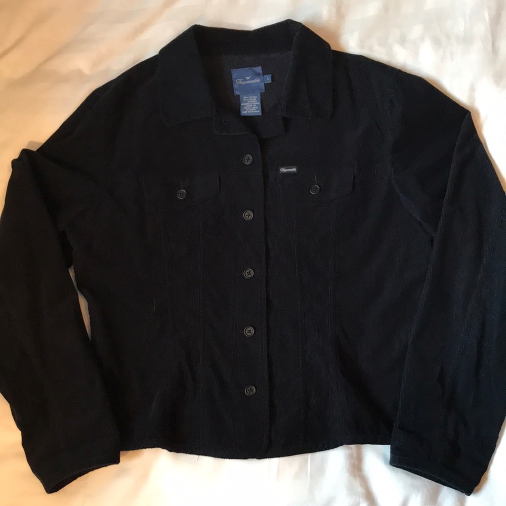 Façonnable French navy pinwale corduroy jacket made in HongKong EUC